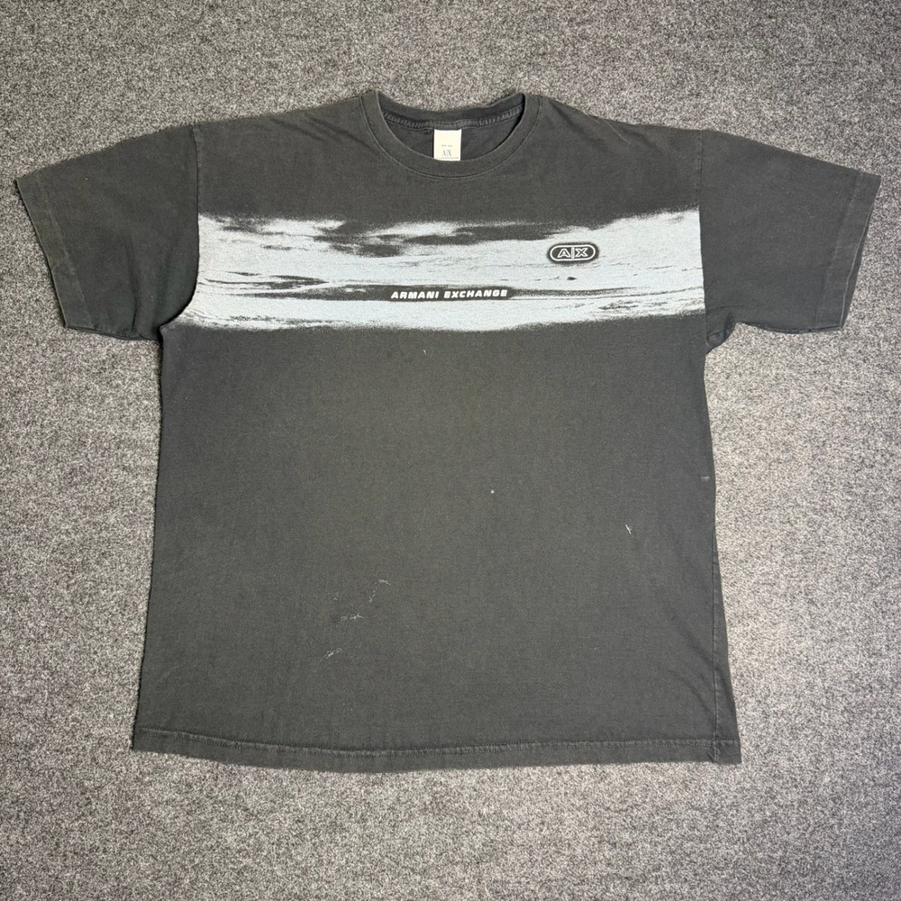 Armani Exchange T Shirt Mens XL Black Y2K Streetwear Graphic Logo Made In USA